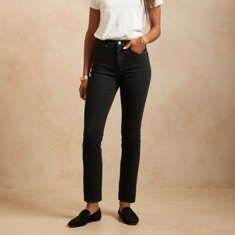 BR Hugh-rise Slim Jeans Dark Wash